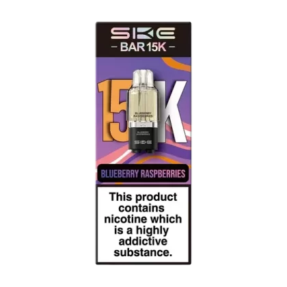 SKE BAR 15K BLUEBERRY RASPBERRIES PREFILLED REFILL PODS