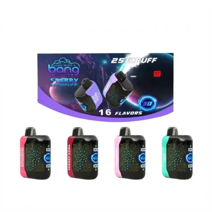 Bang Starry 25000 Puffs 3D Curved Screen Disposable Vape - 0-nicotine, 2-nicotine; Random Flavors(fast Delivery)