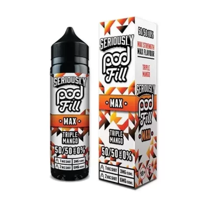SERIOUSLY POD FILL MAX 50/50 TRIPLE MANGO 40ML SHORTFILL E-LIQUID