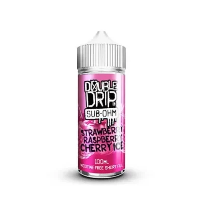 STRAWBERRY RASPBERRY CHERRY ICE E LIQUID BY DOUBLE DRIP 100ML 70VG