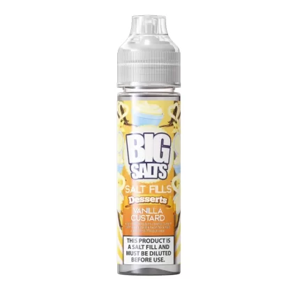 Big Salts Vanilla Custard – 60ml Salt Fills E Liquid - 5mg Nic Strength Including 3 x Blue Salt Shots, 10mg Nic Strength Including 3 x Pink Salt Shots