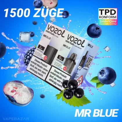 Vozol Vista Plug – Mr. Blue Prefilled Pod - Pod Kit; La Fume; 2ml + 10ml