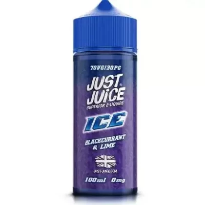 Just Juice ICE 100ml Shortfill E-Liquids - Flavour#Blackcurrant & Lime>Citron & Coconut>Grape & Melon>Pure Mint>Wild Berries & Aniseed