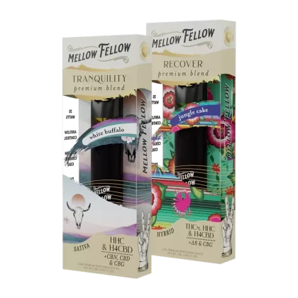 Mellow Fellow The Zen Bundle – Tranquility (White Buffalo) and Recover (Jungle Cake) – 2 Pk 2ml Disposable Vapes