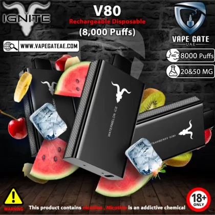 IGNITE - V80 Rechargeable Disposable Vape (8000 Puffs) - 50 mg / Watermelon Ice