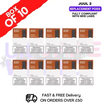 Virginia Tobacco Juul 2 Pods Box of 10 – £49.99