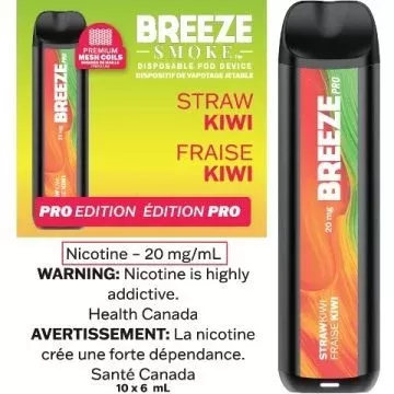 Breeze Pro Disposable Vape – Straw Kiwi – 2000 Puffs