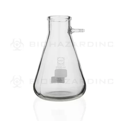 Schott DURAN® | Filtering Flask – Erlenmeyer Shape w/ Glass Hose | 2,000mL