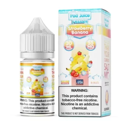 Pod Juice Salt Strawberry Banana Freeze Tobacco Free Nicotine E-Juice 30ml