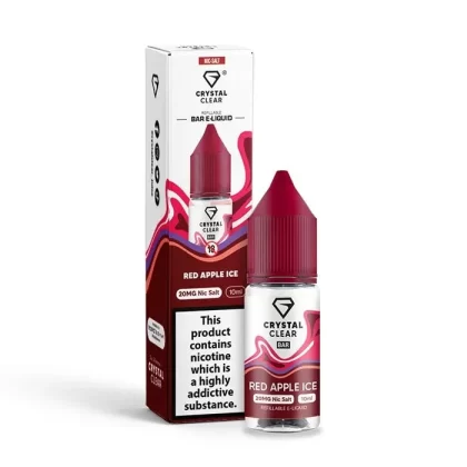 CRYSTAL CLEAR RED APPLE ICE 10ML NIC SALT E-LIQUID
