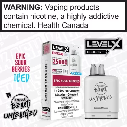Epic Sour Berries Iced Flavour Beast Unleashed LEVEL X BOOST POD