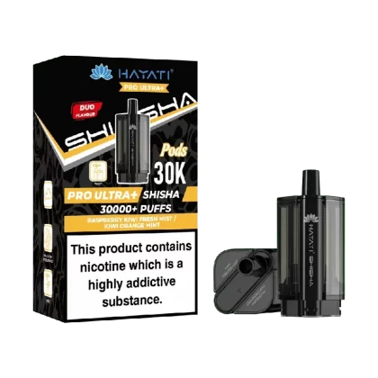 Hayati Pro Ultra Plus Shisha 30000 Prefilled Pods Raspberry Kiwi Fresh Mist / Kiwi Orange Mint