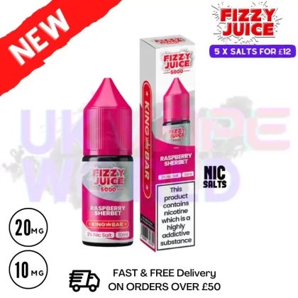 Fizzy Juice 5000 Nic Salt Raspberry Sherbet 10ML E-liquid