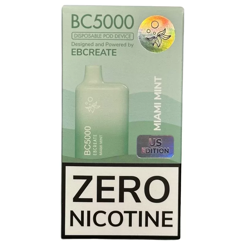Zero Nicotine – BC5000 – Miami Mint – EBCreate - Vape Store