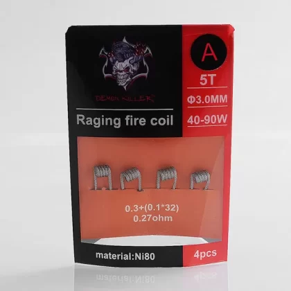 Demon Killer Raging Fire Coil Ni80 Pre-made Heating Wire 4PCS-PACK - Coil D