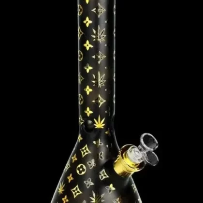 Metallic Floral Diamond Water Pipe - Ejuicewarehouse