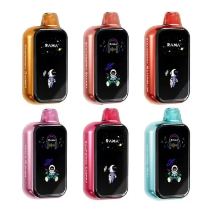 RAMA Bluetooth Vape 16000 Puffs Disposable Kit 15ml - Flavor#Blueberry lemon>Blueberry Mint>Icelandic Mint>Raspberry Orange>Strawberry Banana>Strawberry Watermelon>California Cherry>Grape>Pe (21956A)