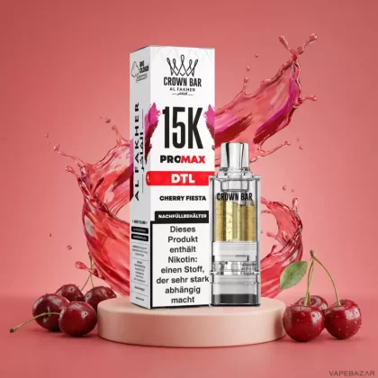 Al Fakher Pods Crown Bar 15K Pro Max – DTL 6mg – Cherry Fiesta