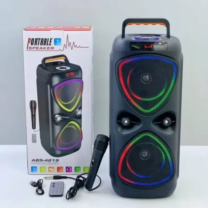 ABS-4219 Daul 4 Inch Subwoofer Portable Woofer Wireless BT Speaker
