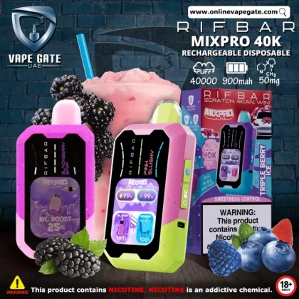 Rifbar Mixpro 40K Rechargeable Disposable Vape (40,000 Puffs) - Blackberry Bpop / 50 mg