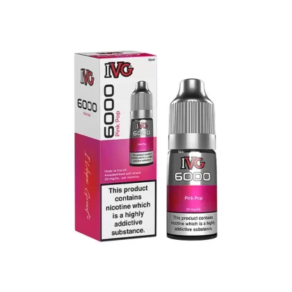 IVG 6000 Pink Pop E Liquid 10ml - Nicotine Strength#20mg>10mg (F4DF4A)