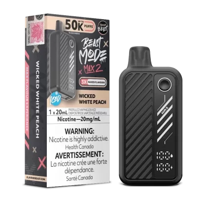 Beast Mode Max 2 50K Wicked White Peach Ice By Flavour Beast