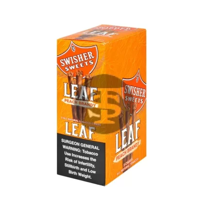 Swisher Sweets Leaf 10/3-ct Pack of 30 Peach Brandy - Vape Store