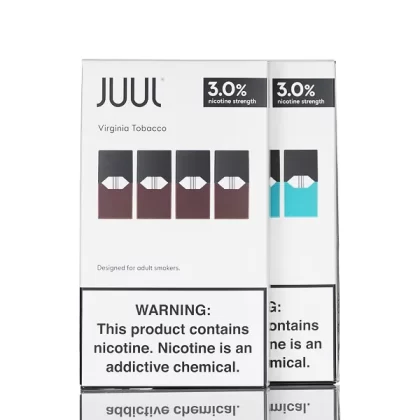 JUUL 3% Nicotine Pods - Pack of 4 - Menthol 3%, Pack of 4 - Virginia Tobacco 3%