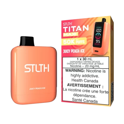 STLTH TITAN MAX - Juicy Peach Ice - 20 mg/mL (wholeseller) - Excise ON, 20 mg/mL - ON