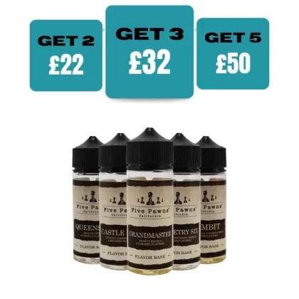 Five Pawn 100ML E-Liquid - £11.99 or 3 for £22 - Bowdens Mate