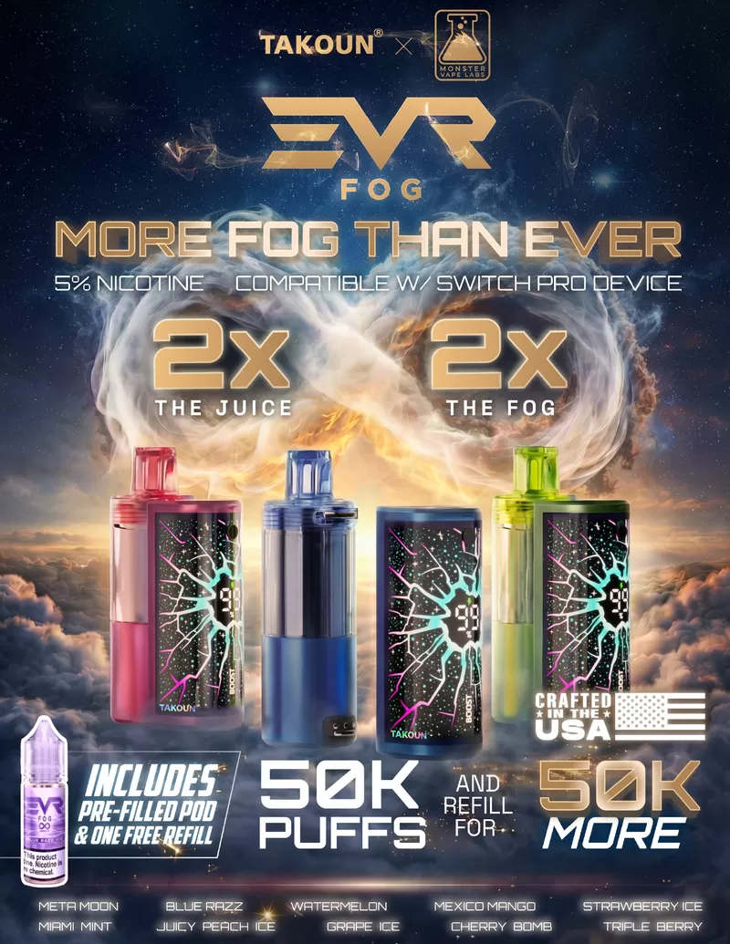 EVRFOG 100K Refillable Disposable POD - Grape Ice - Vapeciga - Image 2