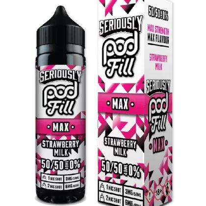 DOOZY SERIOUSLY PODFILL MAX STRAWBERRY MILK 40ML SHORTFILL E-LIQUID