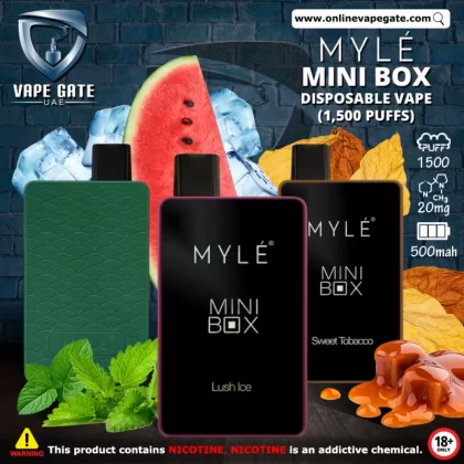 Myle Mini Box Disposable Vape (1,500 Puffs) - 20 mg / Tobacco Gold
