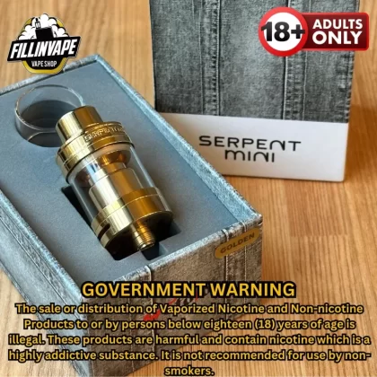 Wotofo Serpent Mini RTA 22mm Atomizer Legit - Gold