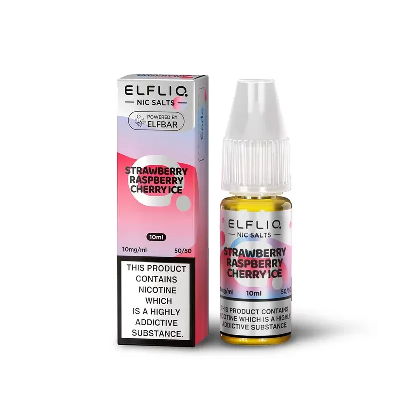 Elfliq Strawberry Raspberry Cherry Ice Nic Salt E-Liquid by Elfbar