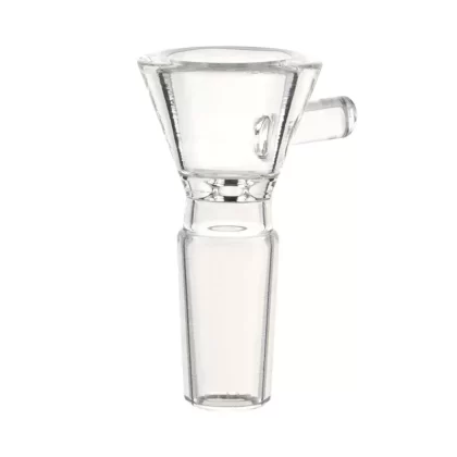 Bowl | Classic Funnel Bowl w/ Handle | 14mm – Glass – Clear