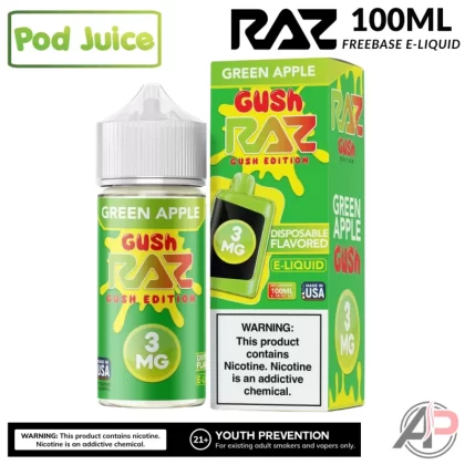Pod Juice X Raz Green Apple Gush E-Liquid 100mL