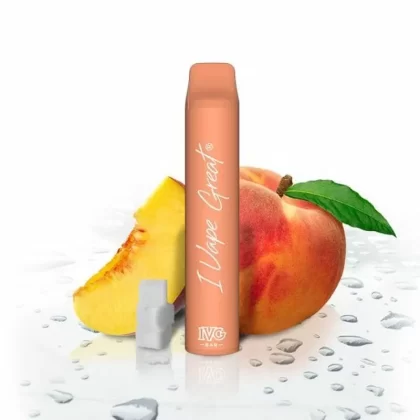 IVG BAR – Peach Rings - IVG BAR / Pfirsich / Propylenglykol / pflanzliches Glycerin / Aromastoffe / Nikotin-Benzoat / 20mg/ml / 550 mAh / ca. 800