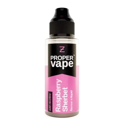Proper Vape, Raspberry Sherbet by Zeus Juice 100ml + FREE NIC SHOTS