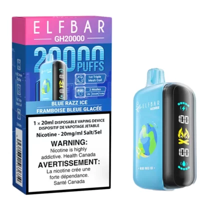 Elf Bar GH20K Disposable Vape Device - Blue Razz Ice 20ml - 20mg/ml