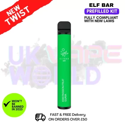 Kiwi Passion Fruit Guava Elf Bar EB600 Prefilled Pod Kit