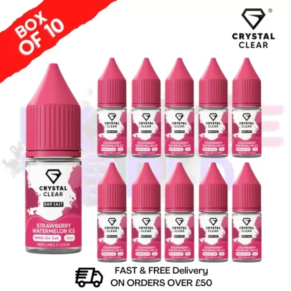 Strawberry Watermelon ICE Crystal Clear Nic Salt Box Of 10 – Only £17.99