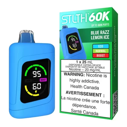 STLTH 60K Disposable Vape Device – Blue Razz Lemon Ice - Nicotine Strength#20mg/ml