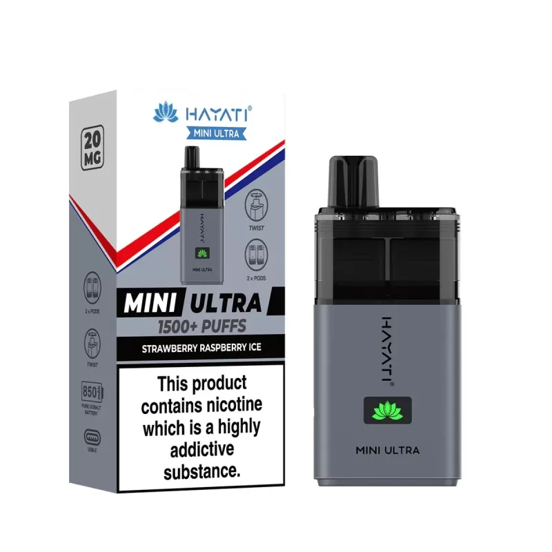 Hayati Mini Ultra 1500 Prefilled Vape Kit - Blue Sour Raspberry - Image 2
