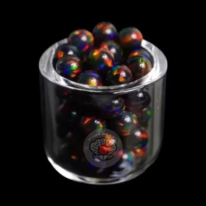 Ruby Pearl Co – Opal Pearls-Black : 4mm