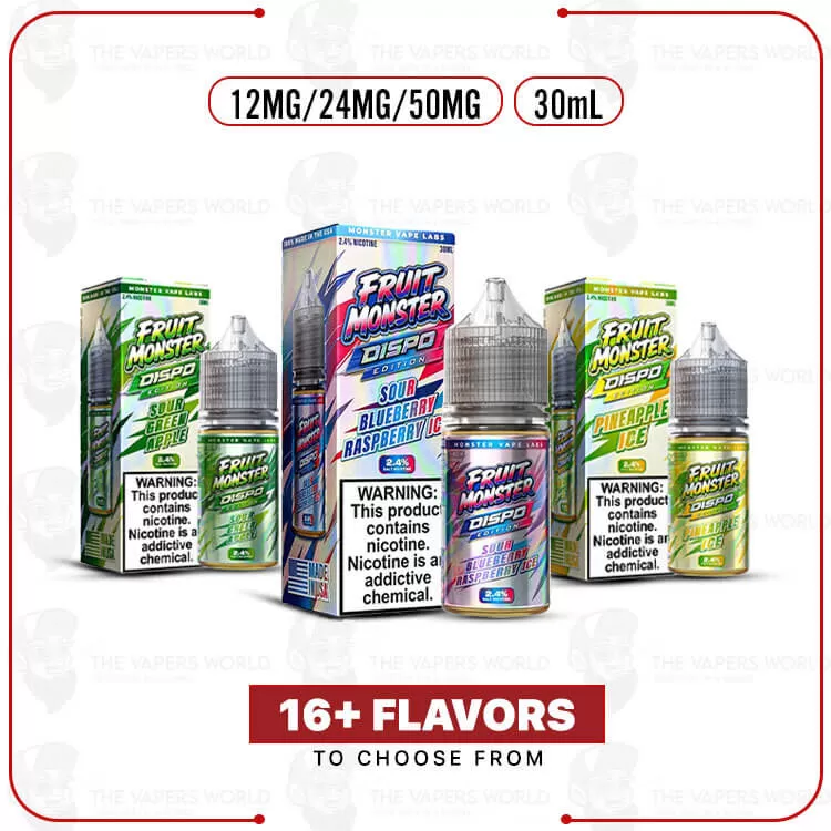 Fruit Monster Dispo Edition Salt 30ml E-Juice - Vape Product, Vape Product; Banana Ice, Banana Strawberry (8AA322)