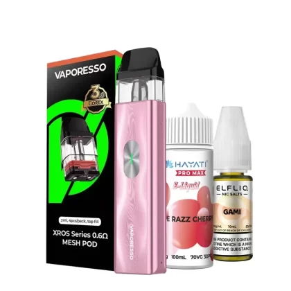 Vaporesso Xros 4 Mini Pod Kit Bundle - Color#Black>Camo Red>Camo Silver>Camo Yellow>Champagen Gold>Ice Blue>Ice Green>Ice Pink>Ice Purple>Space grey