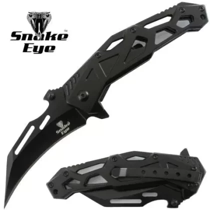 Snake Eye Tactical Karambit Spring Assist Knife - Color#Blue>Black>Desert
