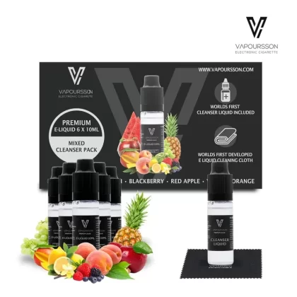 Vapoursson e-Liquid – Cleanser Pack 0mg 10ml Bottle x 6 Pack | Cigee