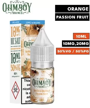 Valencia Orange & Passionfruit Nic Salt eLiquid by Ohm Boy Volume II